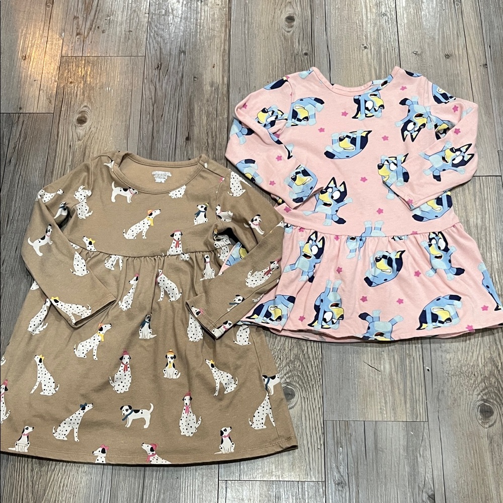 Adorable Pink and Tan Kids Dresses